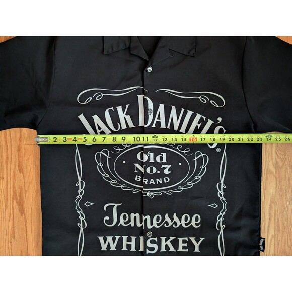 VTG Dragonfly Jack Daniels Button Down Camp Shirt Mens L Double Sided AOP Y2K - Picture 10 of 10